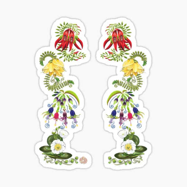 D1G1TAL-M00DZ ~ FLORAL ~ Folkart MB9JFvGbae by tasmanianartist Sticker