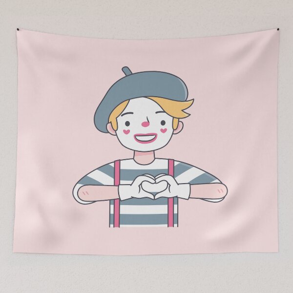 Item preview, Cute Mime Sending Love With Heart Hands designed and sold by rustydoodle.