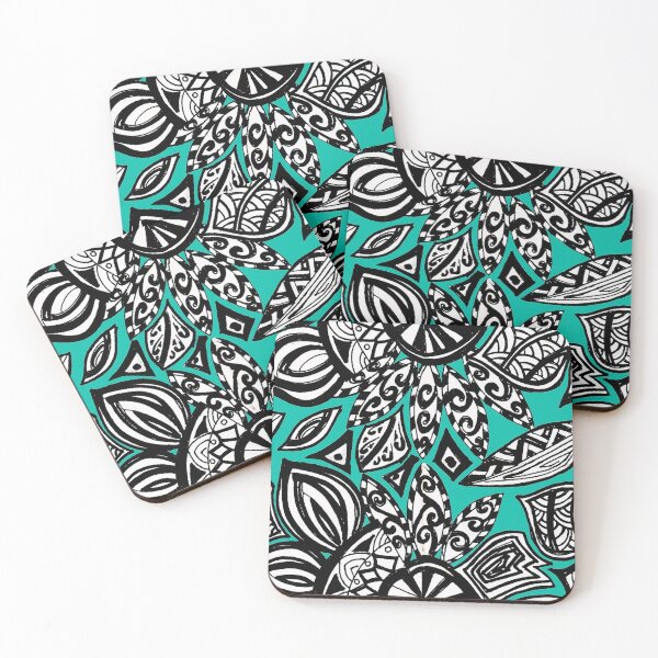 Artikelvorschau, Zendoodle-Muster in Teal entworfen und verkauft von theartofpurpose.