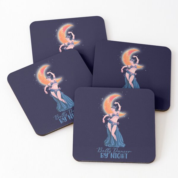 Item preview, Belly Dancer By Night!  (Pink/Turquoise on Navy) designed and sold by PawsitiveMum.