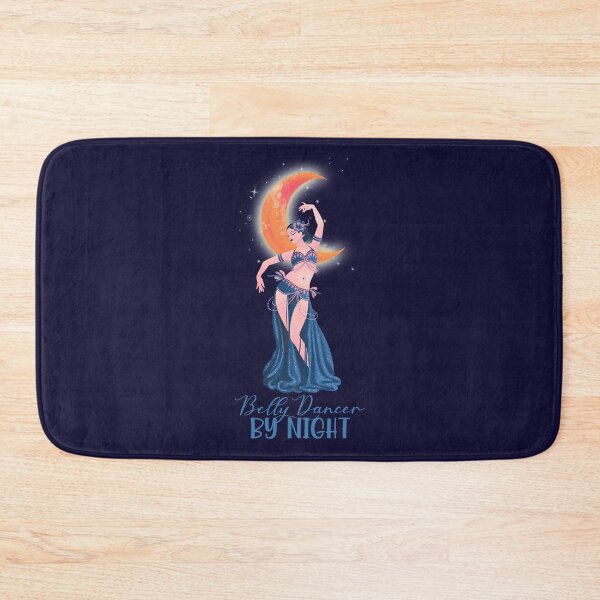 Item preview, Belly Dancer By Night!  (Pink/Turquoise on Navy) designed and sold by PawsitiveMum.