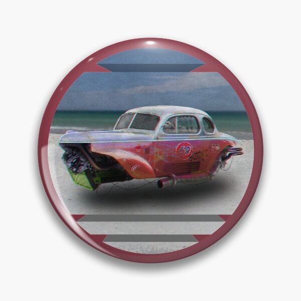 Item preview, retrofuturistic hot rod hovercar at the beach designed and sold by dominic0925.