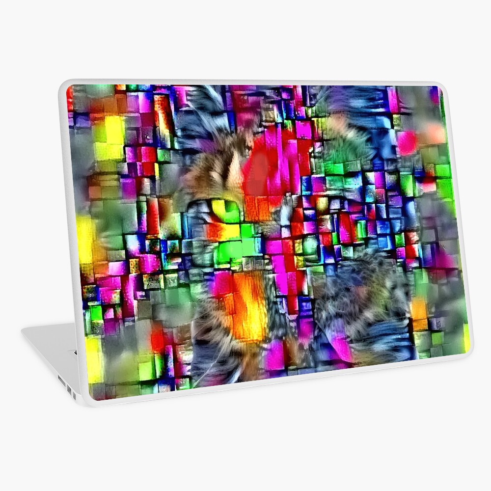 Artificial neural style Cubism mirror cat Laptop Skin