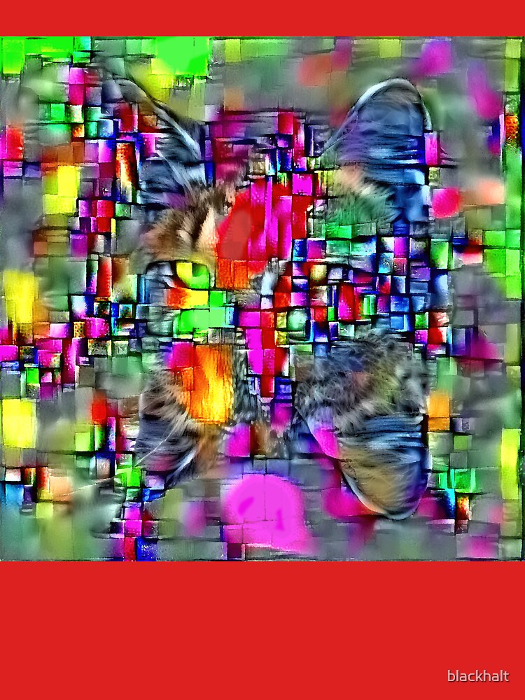 Artificial neural style Cubism mirror cat by blackhalt