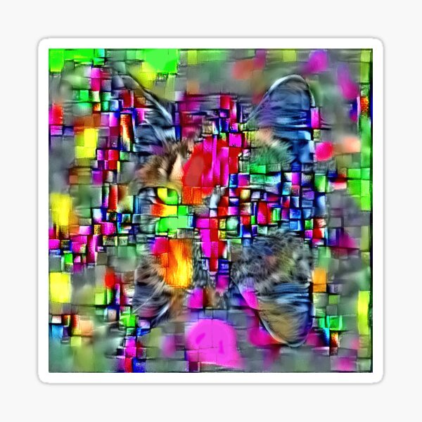 Item preview, Artificial neural style Cubism mirror cat designed and sold by blackhalt.