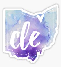 Cleveland - watercolor ohio heart Sticker