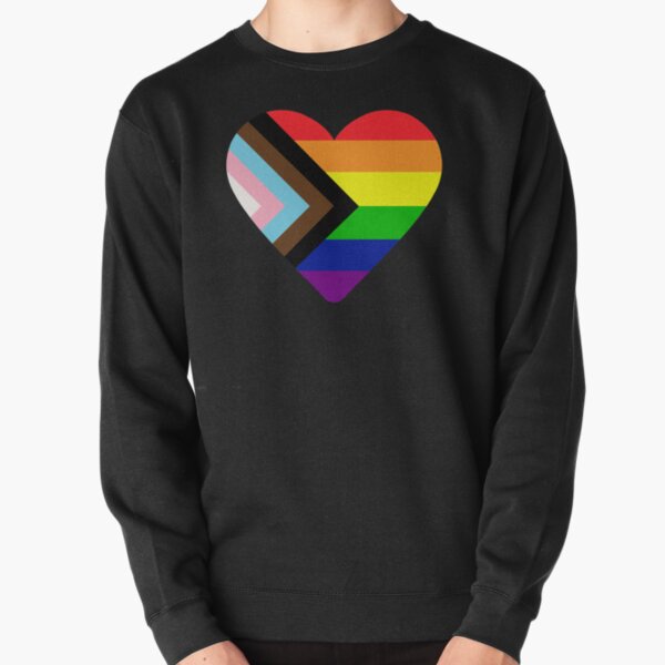 Progress Pride Flag Heart Pullover Sweatshirt