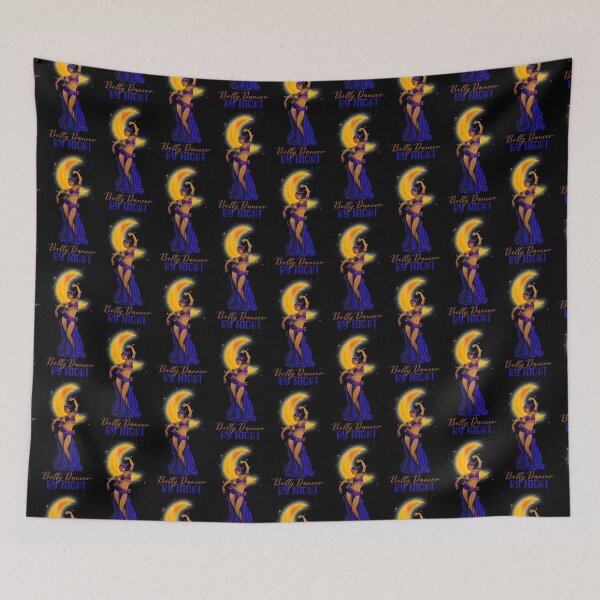 Item preview, Belly Dancer By Night!  (Blue/Orange on Black) designed and sold by PawsitiveMum.