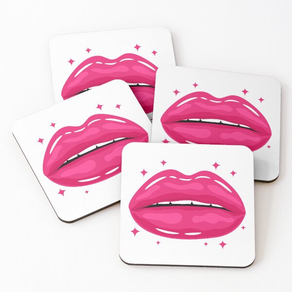 Item preview, Valentine Glossy Lips in PINK Baby Color with stars sparkle designed and sold by MisPuHoney.