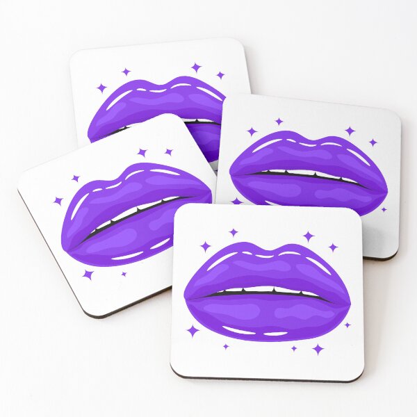 Item preview, Valentine Glossy Lips in Purple Color with stars sparkle designed and sold by MisPuHoney.