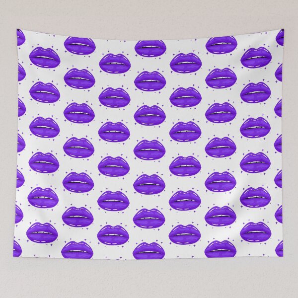 Item preview, Valentine Glossy Lips in Purple Color with stars sparkle designed and sold by MisPuHoney.
