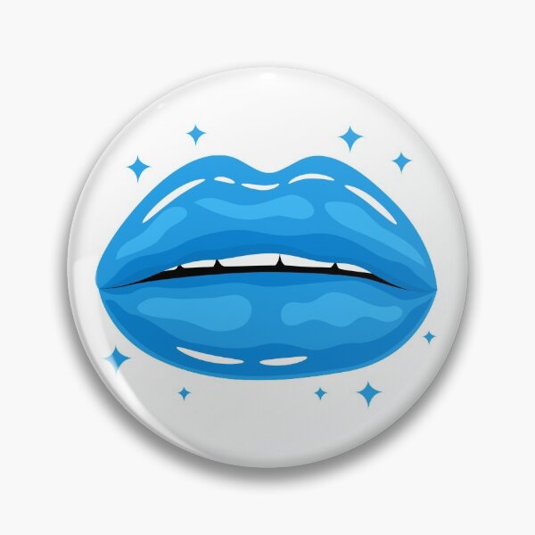 Item preview, Valentine Glossy Lips in Blue Color with stars sparkle designed and sold by MisPuHoney.