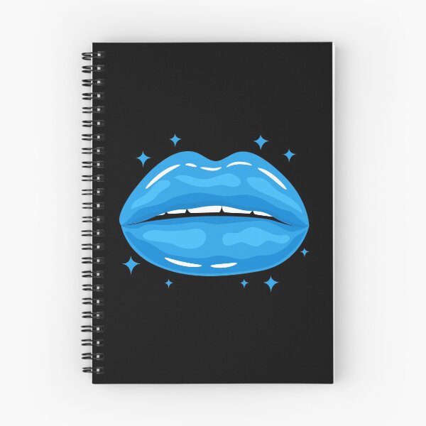 Item preview, Valentine Glossy Lips in Blue Color with stars sparkle designed and sold by MisPuHoney.