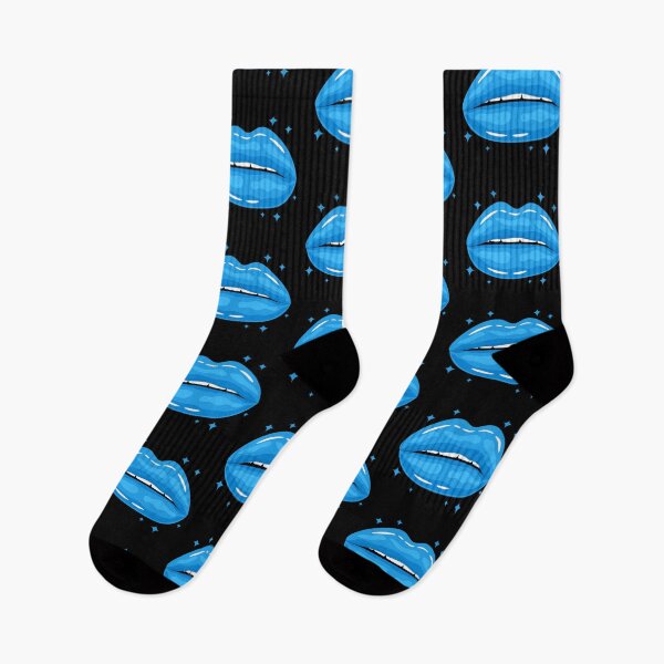 Item preview, Valentine Glossy Lips in Blue Color with stars sparkle designed and sold by MisPuHoney.