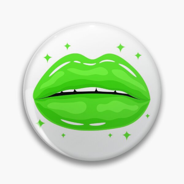 Item preview, Valentine Glossy Lips in Green Color with stars sparkle designed and sold by MisPuHoney.