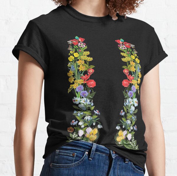 FLORAL ~ Folkart Cottage Garden MBDYBhZUxQ tasmanianartist Classic T-Shirt