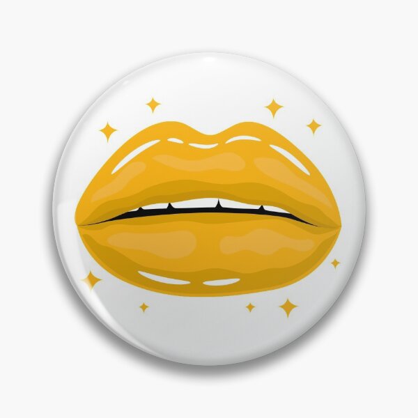 Item preview, Valentine Glossy Lips in Yellow Color with stars sparkle designed and sold by MisPuHoney.
