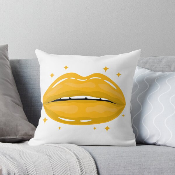 Item preview, Valentine Glossy Lips in Yellow Color with stars sparkle designed and sold by MisPuHoney.