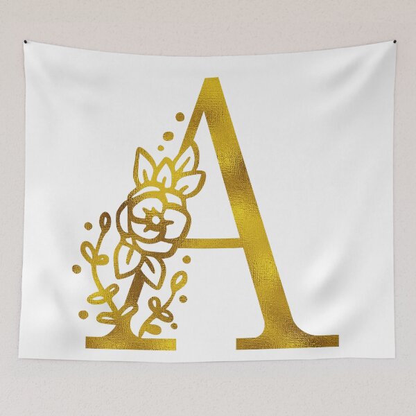 Item preview, Gold Floral Monogram A designed and sold by Amy Olsen.