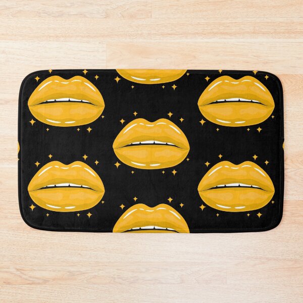 Item preview, Valentine Glossy Lips in Yellow Color with stars sparkle designed and sold by MisPuHoney.