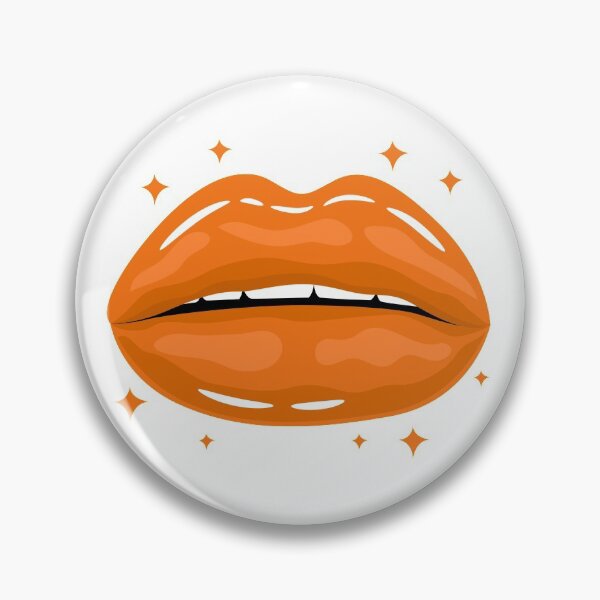Item preview, Valentine Glossy Lips in Orange Color with stars sparkle designed and sold by MisPuHoney.