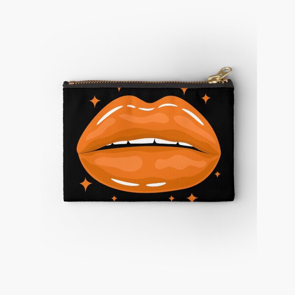 Item preview, Valentine Glossy Lips in Orange Color with stars sparkle designed and sold by MisPuHoney.