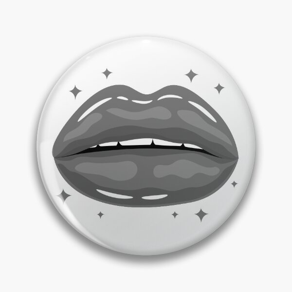 Item preview, Valentine Glossy Lips in Grey Color with stars sparkle designed and sold by MisPuHoney.