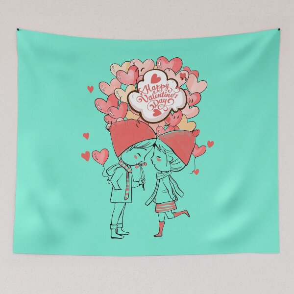 Item preview, Happy Valentine's Day Red Glitters Heart Decor Cute Couple designed and sold by Capiral Bucketlist.