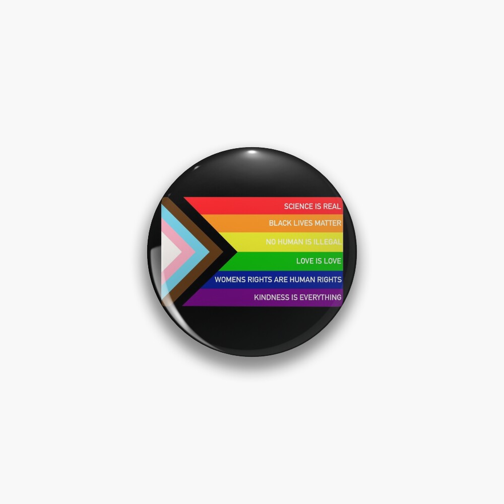 Progress Pride Flag 2 Pin For Sale By Nyxfn Redbubble