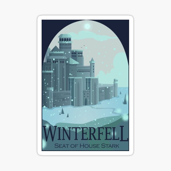 Cartel de viaje de Winterfell Pegatina