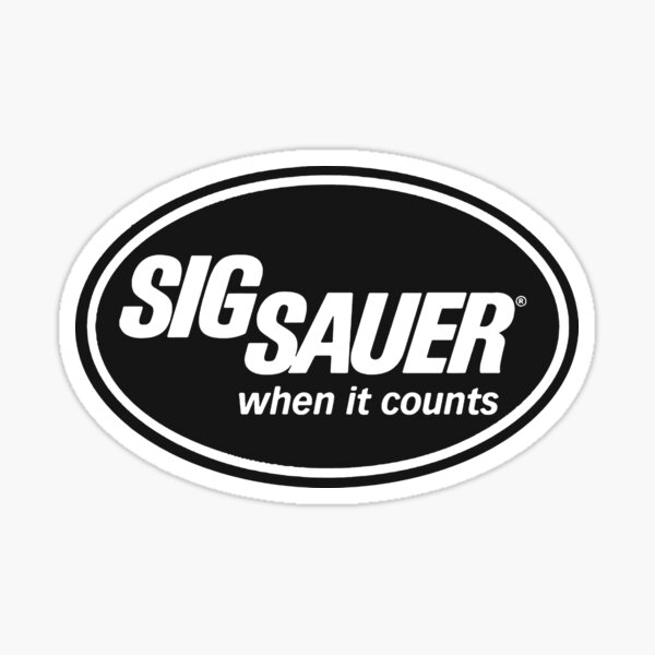 Original Sig Sauer Aufkleber When it counts Sticker Sportschiessen weiß 