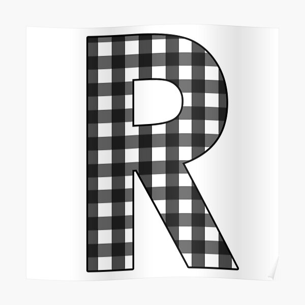 The Letter J - Monogram in Rainbow and Black Buffalo Plaid