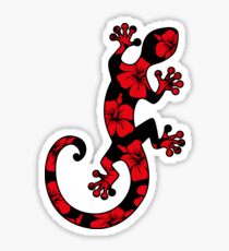 Gecko, lizard, hawaii, aloha, surf, beach, summer, party, water sports Sticker