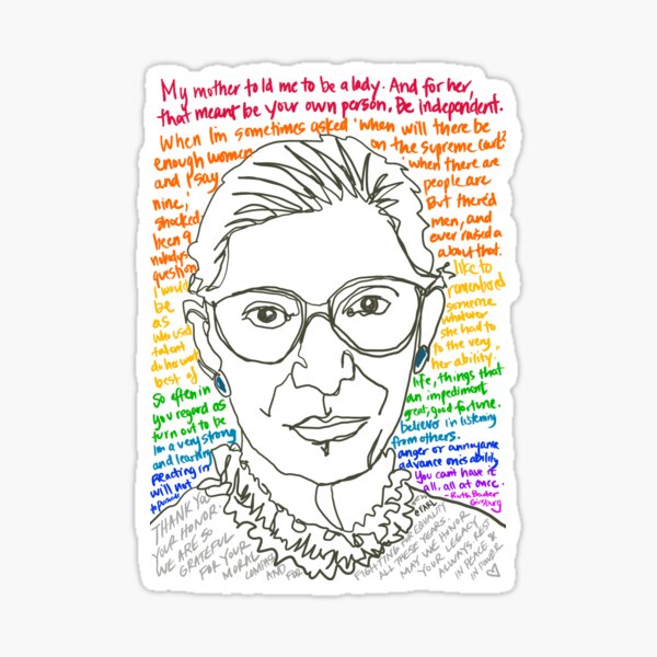 The Honorable Ruth Bader Ginsburg 1933 2020 Sticker By Swellart Redbubble 3246