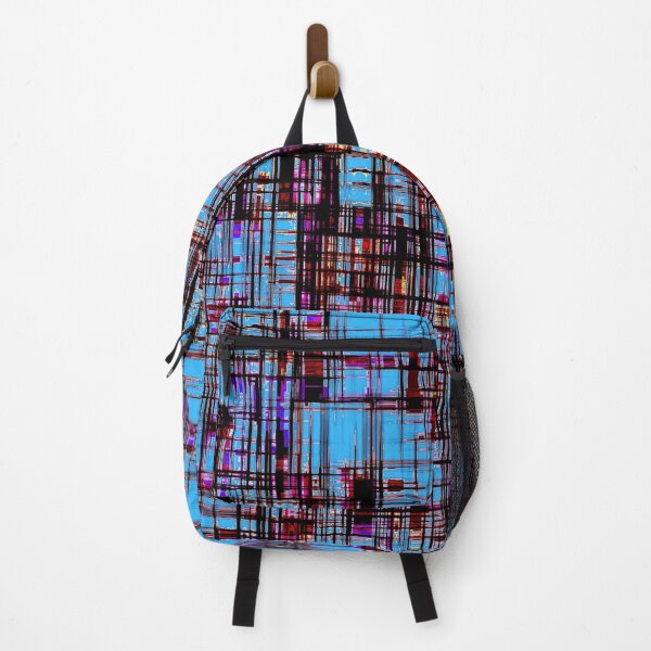 Item preview, geometric line pattern abstract art texture in blue and pink designed and sold by Mrvell.