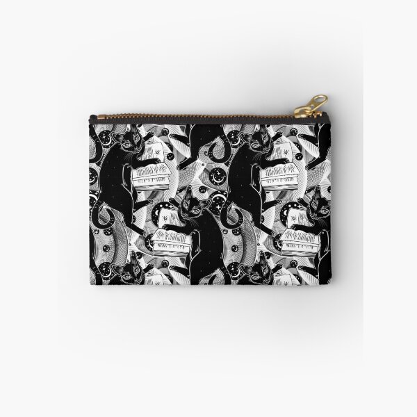 Item preview, Smart black cat reading the magic book seamless pattern. designed and sold by quantaarcana.