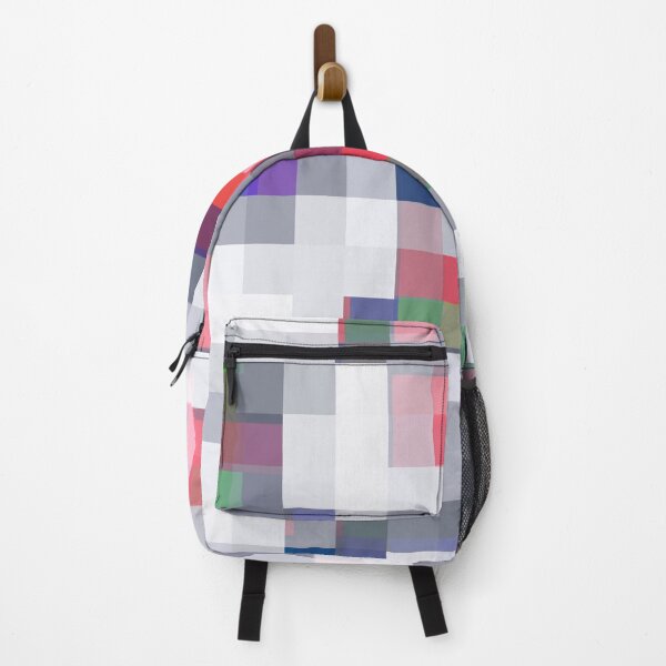 Item preview, geometric square pixel pattern abstract in red purple green designed and sold by Mrvell.