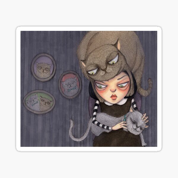 Crazy Cat Lady Pegatina