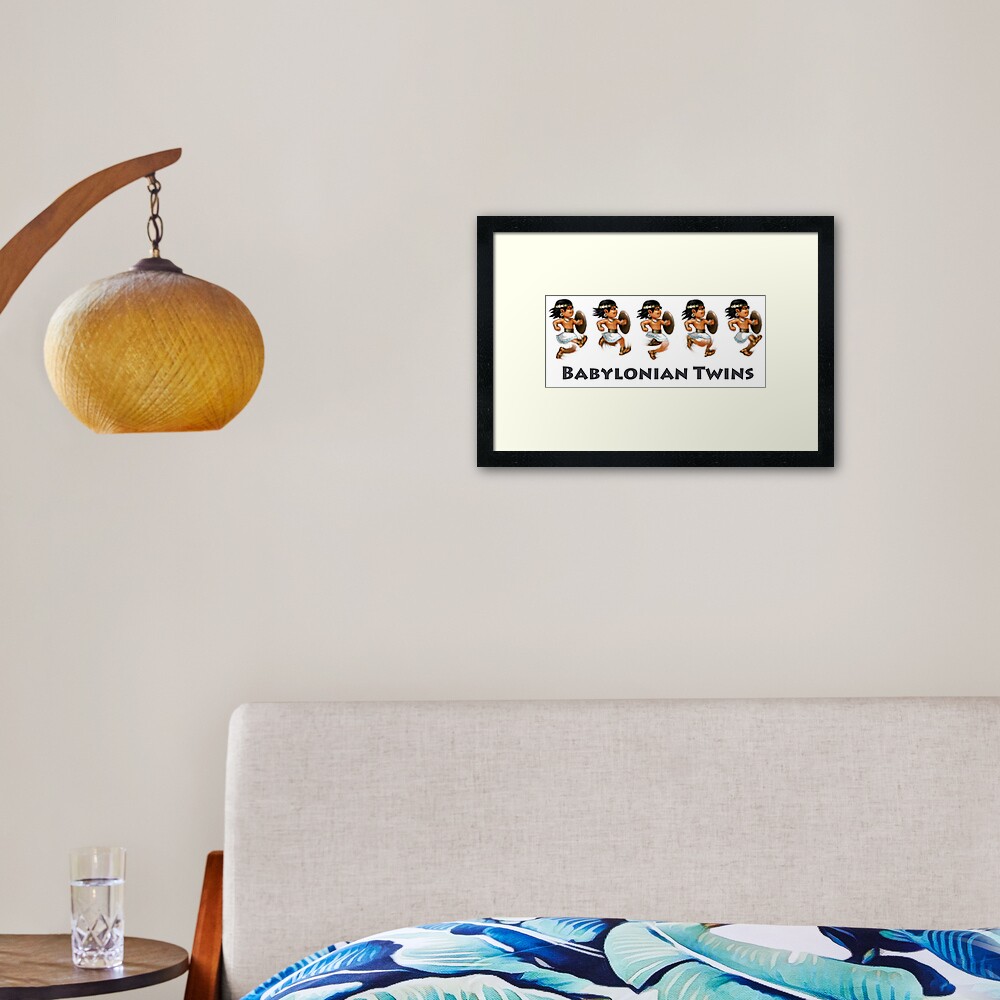 Basir sprinting in Babylonian Twins Framed Art Print