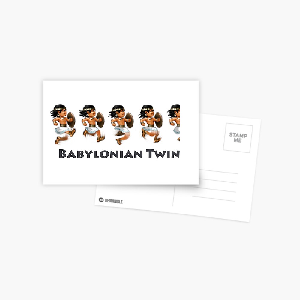 Basir sprinting in Babylonian Twins Postcard
