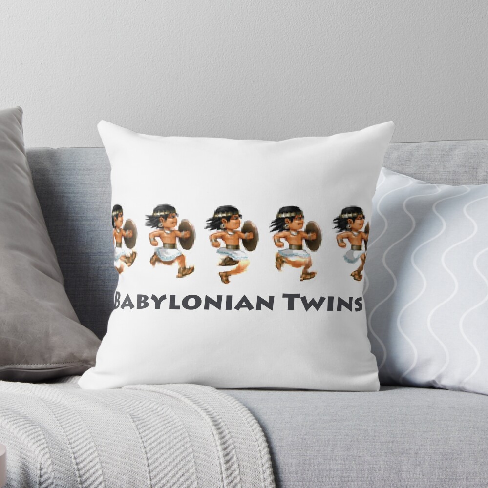 Basir sprinting in Babylonian Twins Throw Pillow