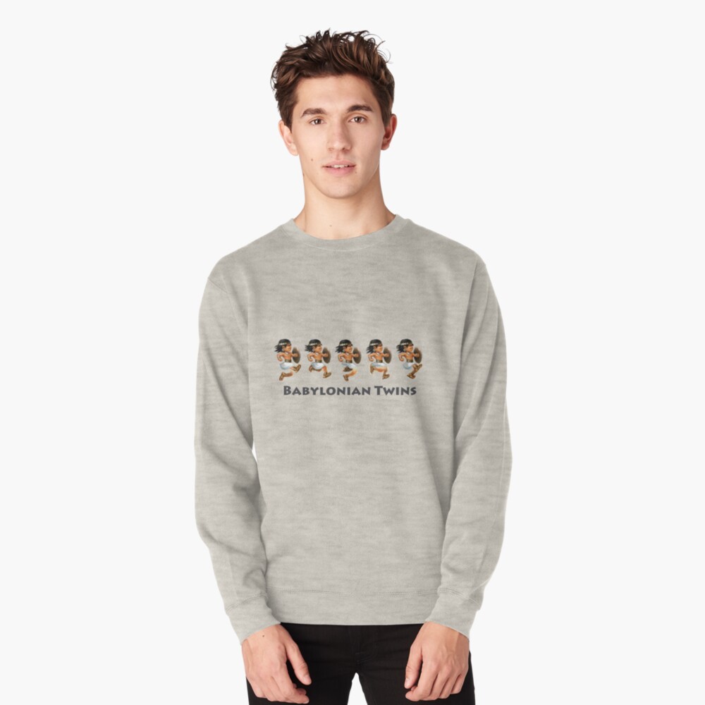 Basir sprinting in Babylonian Twins Pullover Sweatshirt