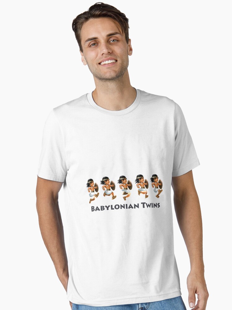 Thumbnail 1 of 7, Essential T-Shirt, Basir sprinting in Babylonian Twins designed and sold by zaqoora.