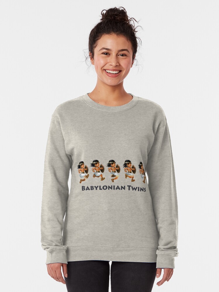 Alternate view of Basir sprinting in Babylonian Twins Pullover Sweatshirt