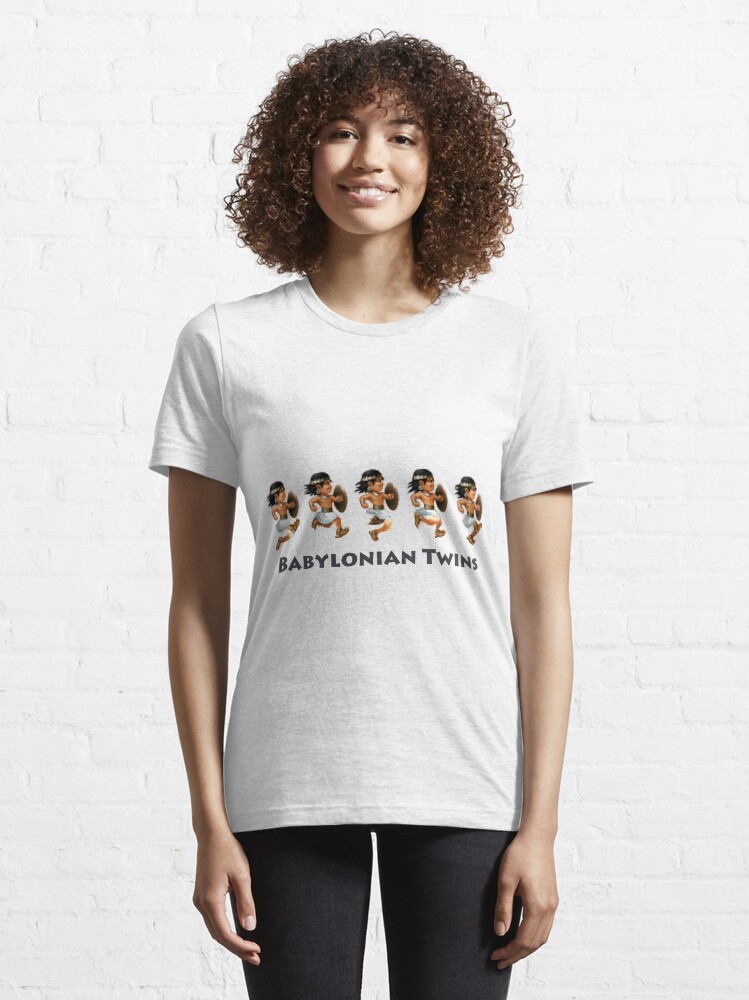 Alternate view of Basir sprinting in Babylonian Twins Essential T-Shirt