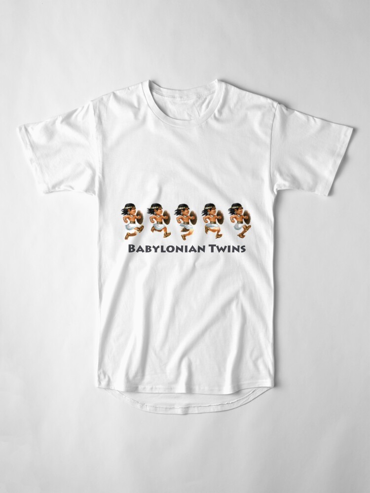 Alternate view of Basir sprinting in Babylonian Twins Long T-Shirt