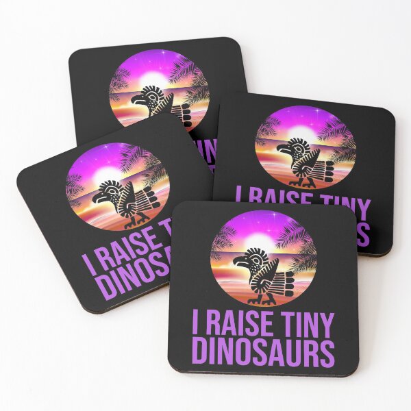 Item preview, i raise tiny dinosaurs. rooster dinosaur in a sunset background designed and sold by doctors-apparel.