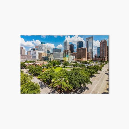 Houston Skyline lit up at night with Minute Maid Park Poster for Sale by  Raul Cano