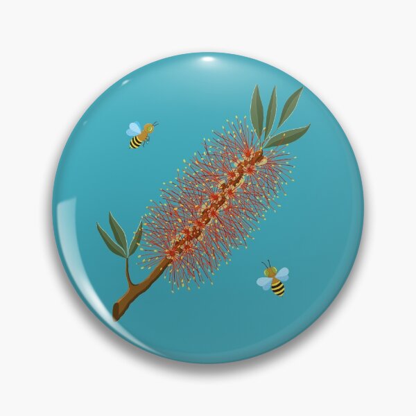 Item preview, Australian bottlebrush and bees designed and sold by Soozie Wray.