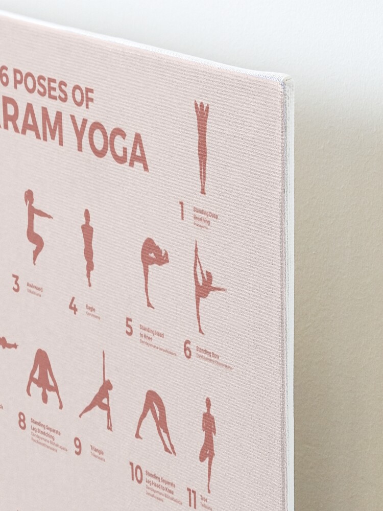 The 26 Poses of Bikram Yoga Peach Canvas Print for Sale by The Art of the  Pause